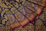 Trisha's Graceful Navy Blue Party Wear Banarasi Handloom Saree