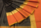 Trisha's Stunning Black-Orange Uppada Handloom Silk Saree