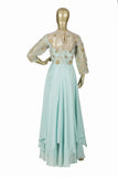 Trisha's Adorning Sky Blue Western Style Party Wear Ethnic Gown